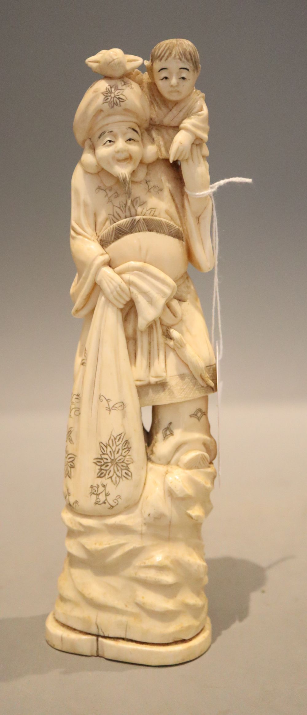 A Japanese Meiji ivory group